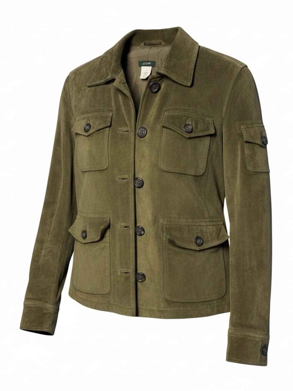 J.Crew Olive Green Leather
Suede Safari Field Jacket Size
M - Picture 3 of 10